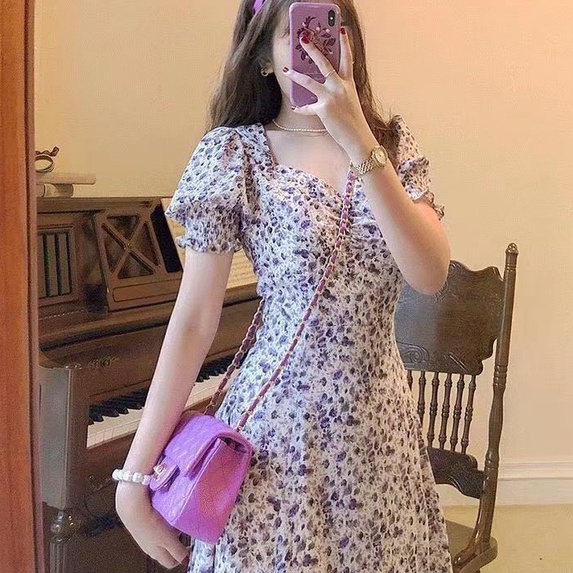 Chân Váy Dài Qua Gối Màu Tím Phong Cách Hàn Quốc Thời Trang Cho Nữ đầm nữ JL-LYQ-13