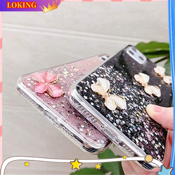 Ốp Điện Thoại Silicon Hình Bướm 3D Lấp Lánh Gắn Dây Đeo Cho Samsung Galaxy A14 A34 A54 A71 A51 A31 A21 A21S A11