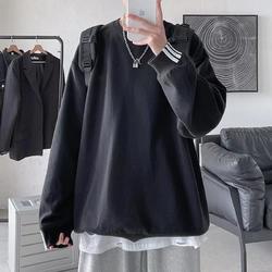 Áo thun tay dài cổ tròn dáng rộng thời trang mùa thu cho nam