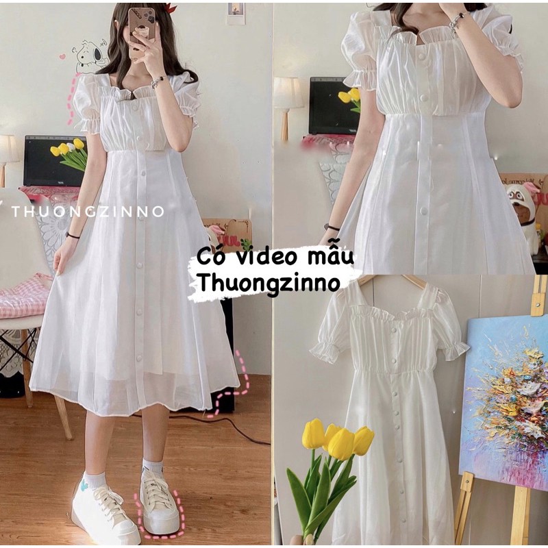 [Ảnh thật/Video] Váy Myan phối voan tơ Đầm dự tiệc công chúa (ảnh thật shop chụp)
