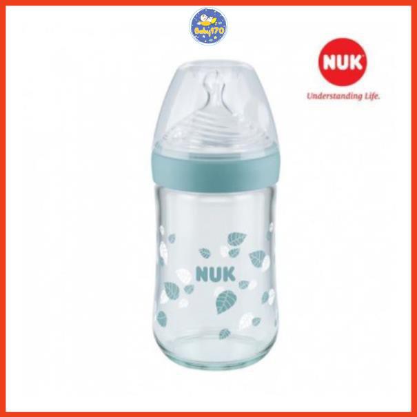 Bình sữa NUK thủy tinh Nature Sense 120/ 240ml núm ti silicone S1-M