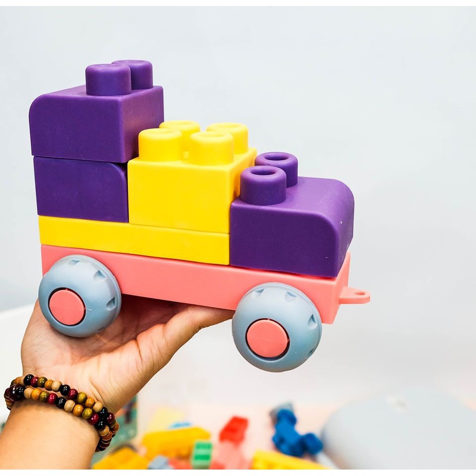 (GIÁ HỦY DIỆT) LEGO NHỰA DẺO CAO CẤP - hộp 40 chi tiết an toàn giáo dục sớm thông minh cho bé - giá rẻ nhất trên shopee