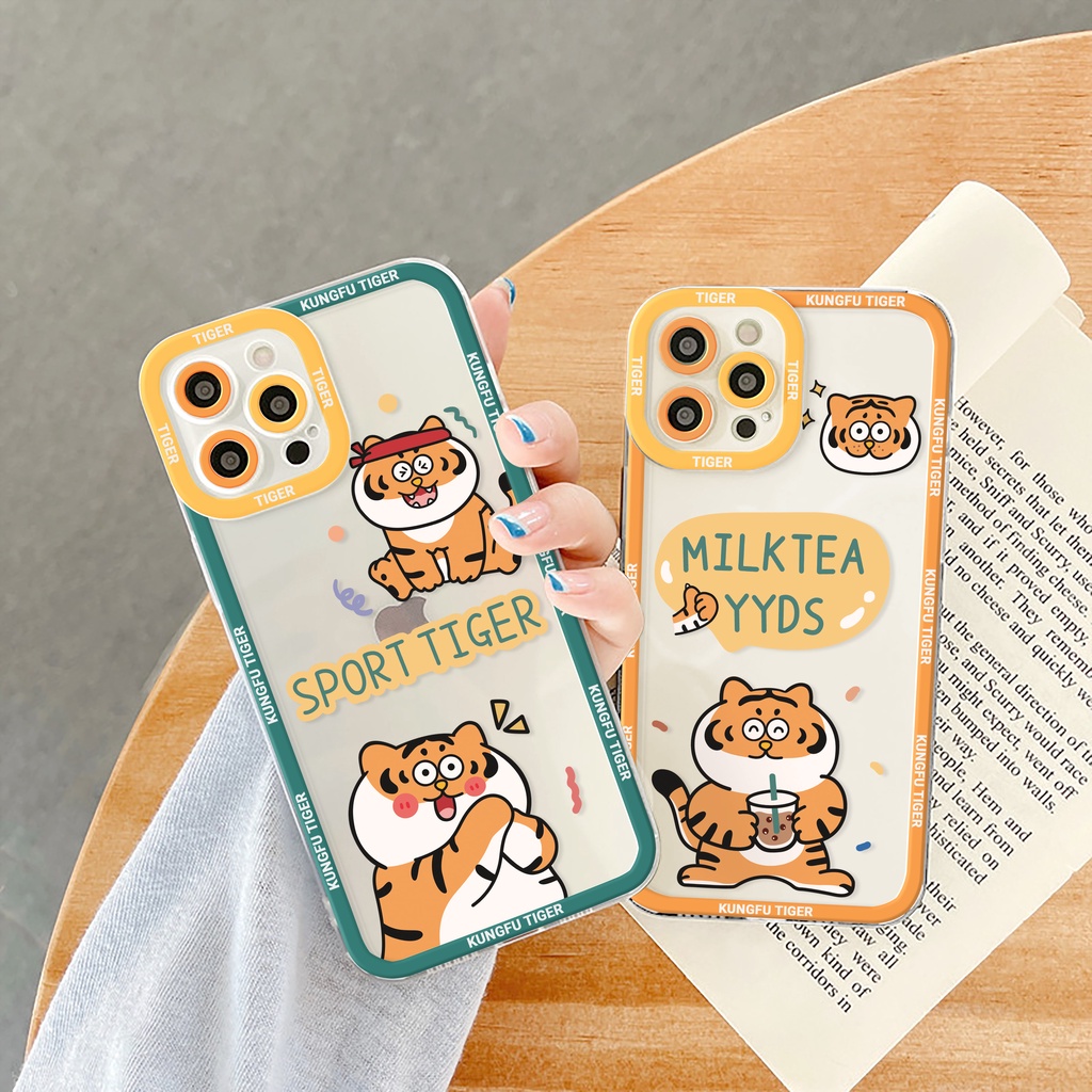 Ốp lưng iphone Kungfu Ti.ger trong cạnh vuông 6/6plus/6s/6splus/7/7plus/8/8plus/x/xr/xs/11/12/13/pro/max/plus/promax | BigBuy360 - bigbuy360.vn