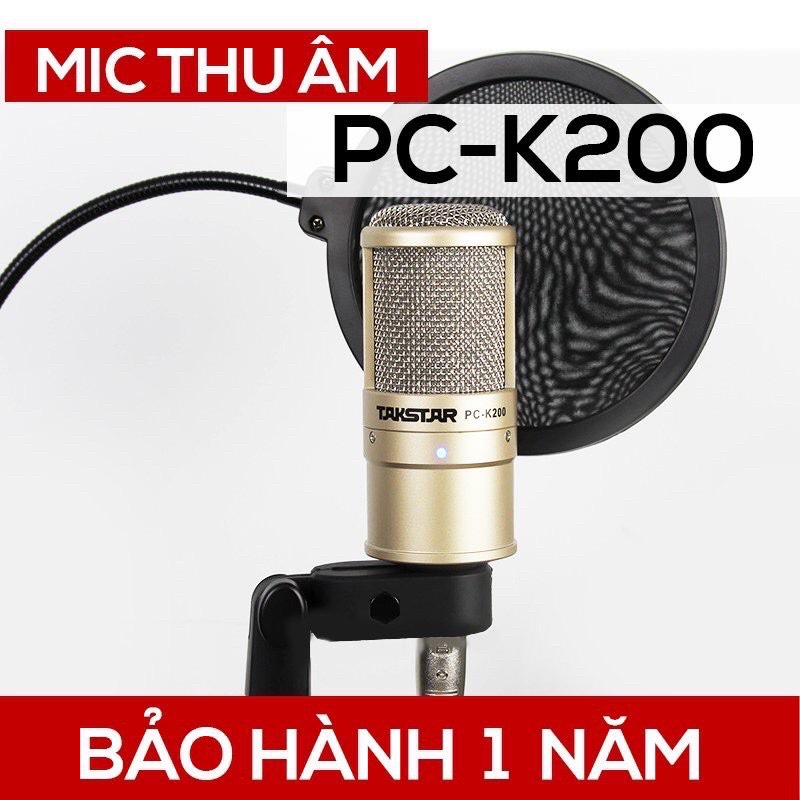Bộ Combo thu âm Mic Takstar PC K200-Nguồn 48V kèm 2 dây mic bảo hành 6 tháng