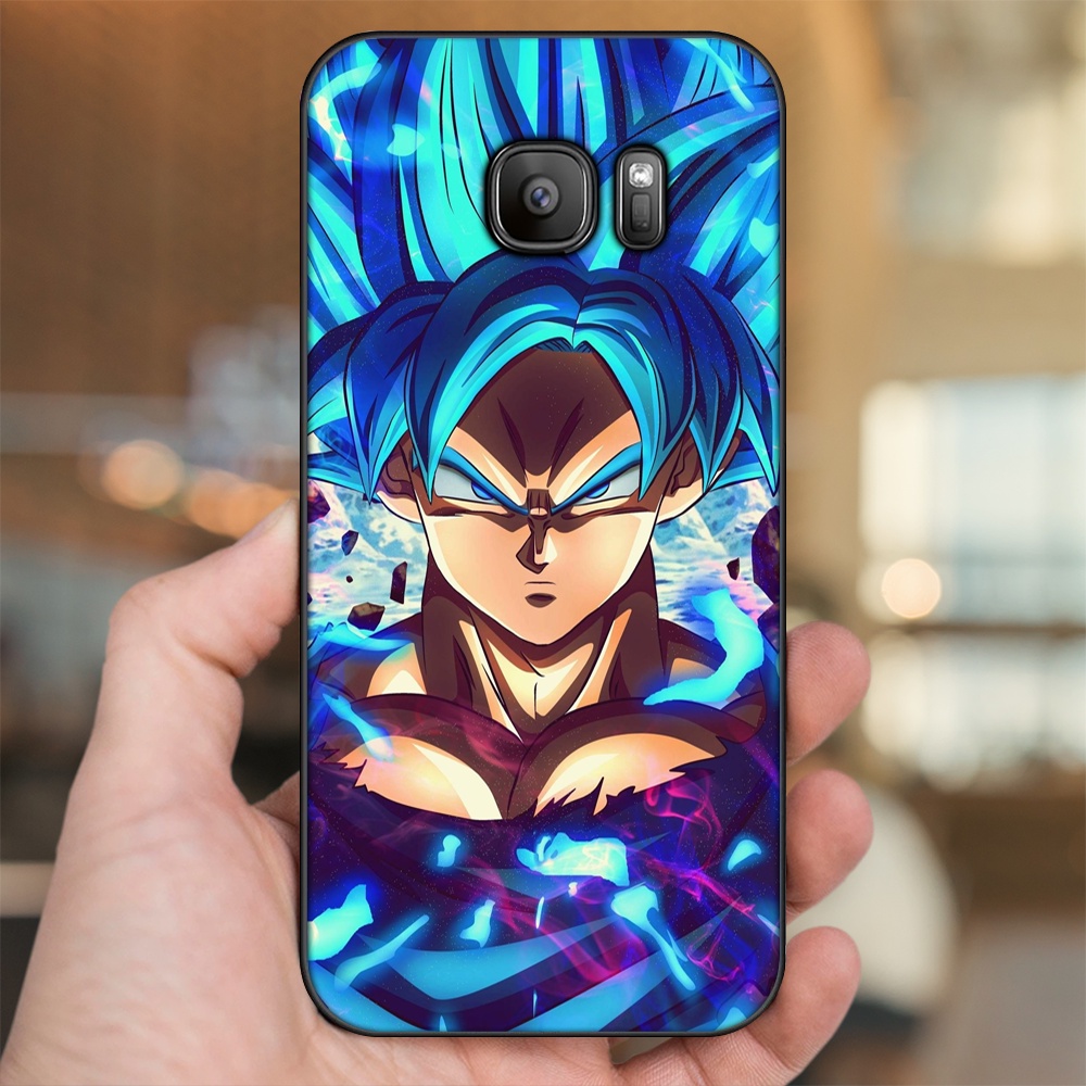 Ốp lưng Samsung S6, S6 Edge, S6 Edge Plus, S7, S7 Edge viền đen in hình Goku Dragon Ball