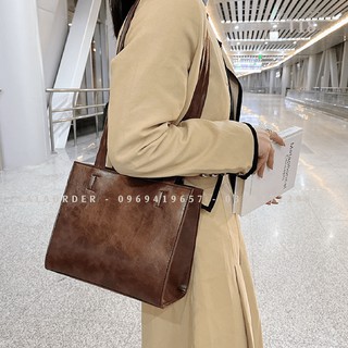 Túi tote da Pu lì thanh lịch basic rộng rãi T18 - LALA ORDER
