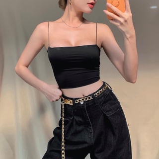 Áo Croptop Hai Dây Mảnh Trơn EIGHTYK