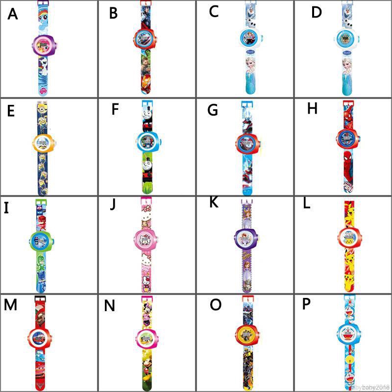 Đồng hồ đeo tay điện tử chiếu hình hoạt hình 3D dễ thương cho bé