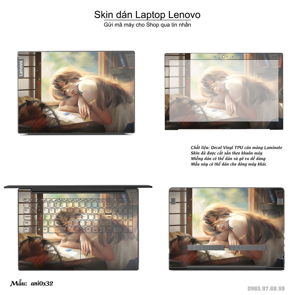 Skin dán Laptop Lenovo in hình Anime image (inbox mã máy cho Shop)