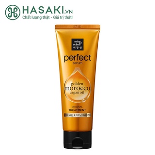 Kem xả ủ tóc mise en scène phục hồi tóc hư tổn perfect serum golden morocco argan oil treatment 180ml