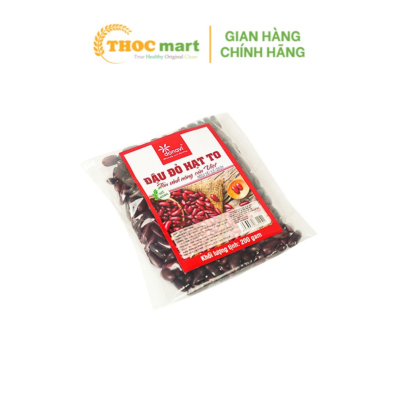 Đậu đỏ hạt to Donavi (đỗ đỏ hạt to) 100% sạch tự nhiên gói 200g