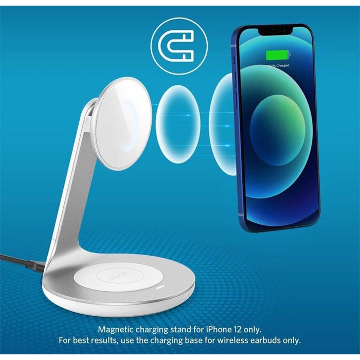 Sạc xe hơi ANKER A2561 PowerWave Magnetic 2 in 1 Stand with 4 ft USB-C Cable