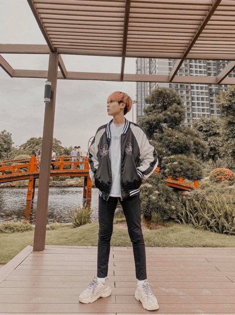 (Ảnh thật)sz M L Áo bomber thêu rồng bao chất size M L ❌❌❌ hàng siêu cấp | BigBuy360 - bigbuy360.vn