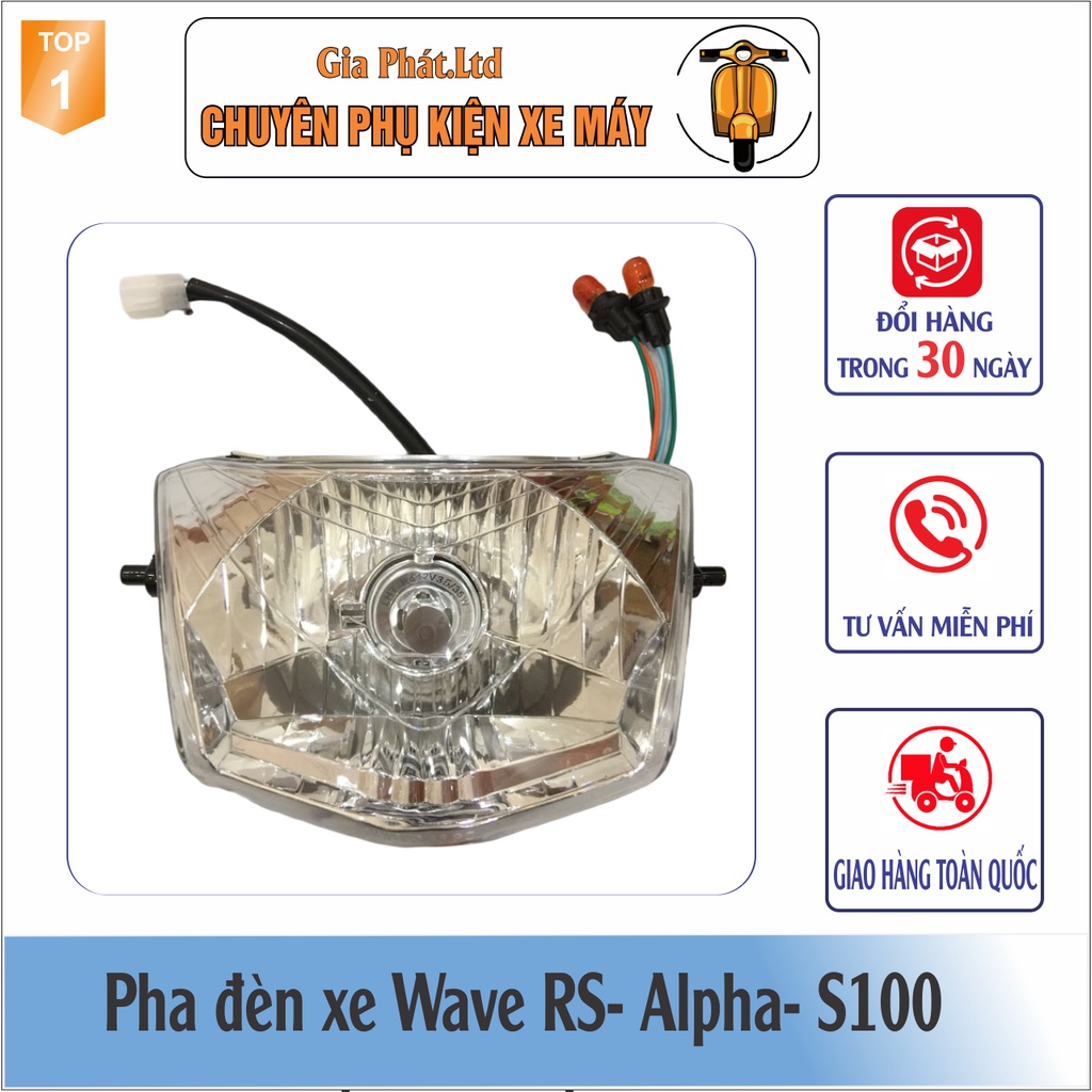 Combo ốp đầu màu ĐỎ CỜ đủ 4 món:ốp đầu, gáy pha đèn, xi nhan xe Wave Alpha100 - RS100 -S100 đời 2006 đến 2016