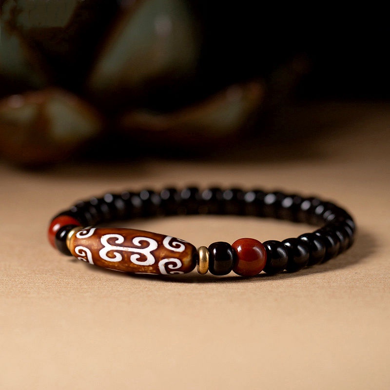 Vòng Tay Chuỗi Hạt Ba Mắt Tự Nhiên Zhiku Tây Tạng Dzi Cho Nam Và Nữ