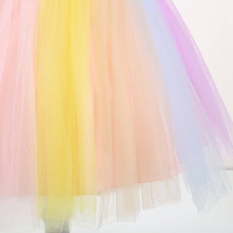 Mới Đầm Thun tutu Bằng cotton In Họa Tiết Kỳ Lân Cầu Vồng Cho Bé Gái 2-10 Tuổi