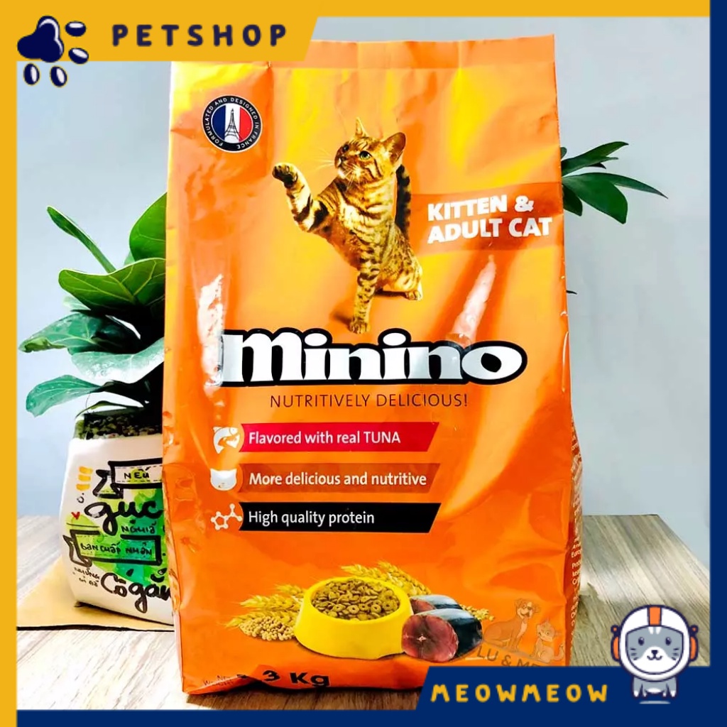 Hạt cho mèo Minino vị cá ngừ | Túi 480gr | Hạt dinh dưỡng dành cho mèo.