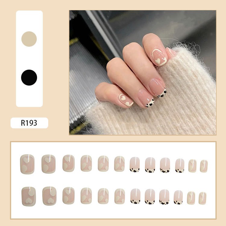 Móng tay giả ngắn Derf Set 24 với 20 mẫu tùy chọn dễ thương dành cho nữ