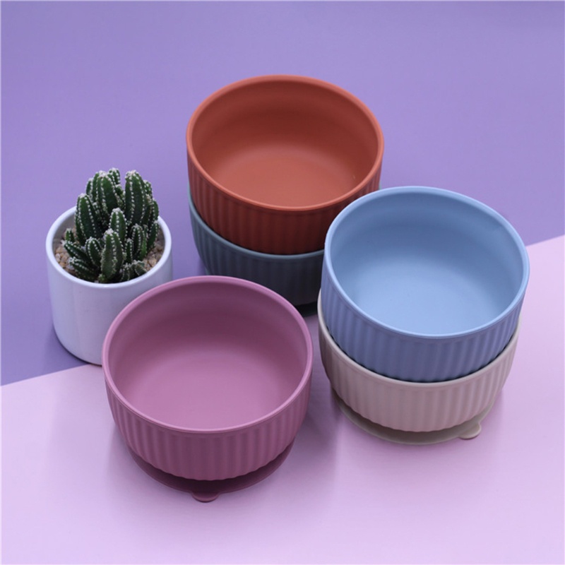 Set 4 Đĩa Silicone Cấp Thực Phẩm An Toàn Không Chứa BPA Cho Bé Tập Ăn