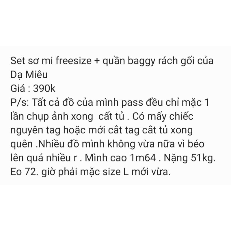Set sơ mi Freesize + baggy jeans rách gối