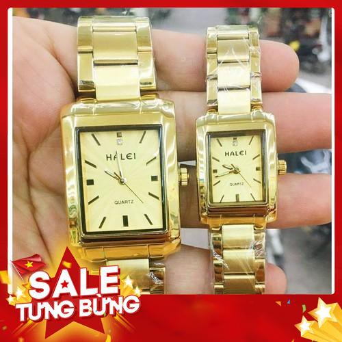 Đồng Hồ Đôi Nam Nữ HALEI Mặt Vuông Quà Tặng Tình Yêu Vô Cùng Ý Nghĩa