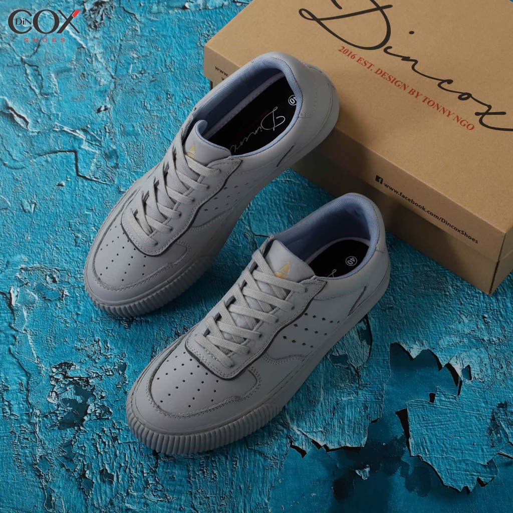 Giày Sneaker Nam Dincox/Coxshoes Chính Hãng Da Bò E03 Grey Sang Trọng Lịch lãm