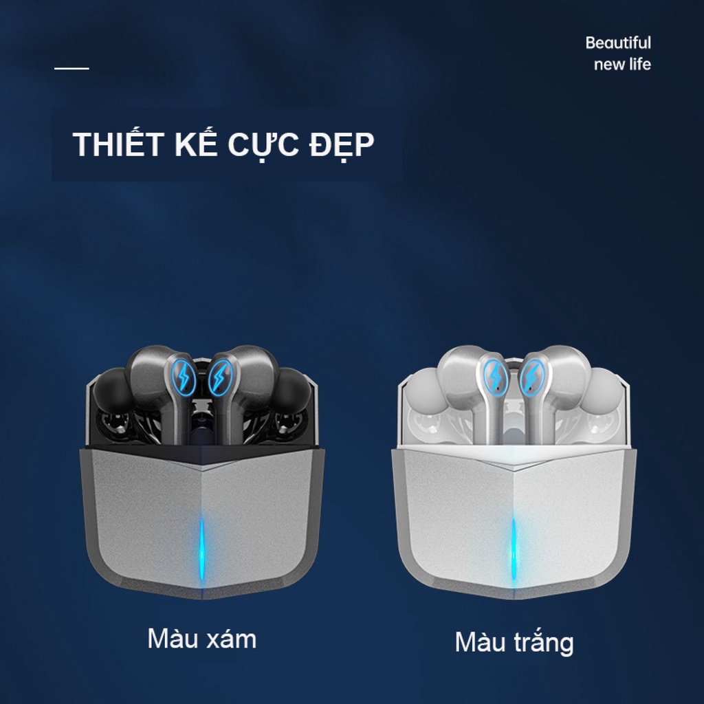 Tai Nghe Bluetooth Gaming Có Mic Lightning Tws02 Mẫu Siêu Bass Pin Cực Lâu Độ Trễ Cực Thấp  Bảo Hành 12 Tháng