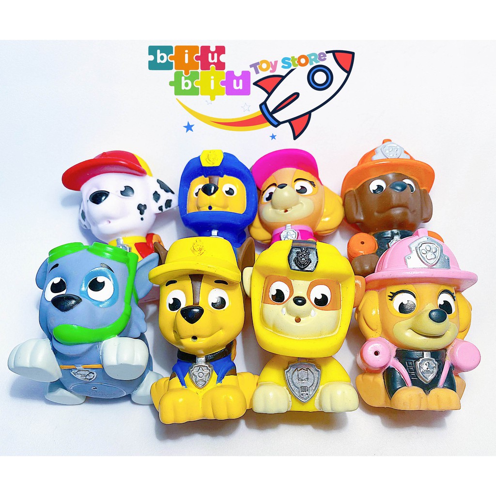 Bộ sưu tập 4 chú chó cứu hộ Pawpatrol cao su thả bồn tắm cho bé - Hàng chính hãng