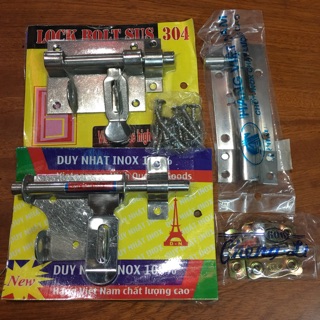 Then chốt gài cửa inox + tặng kèm vít INOX