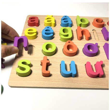 Bảng chữ cái Tiếng Việt bằng gỗ siêu đẹp in nổi mẫu chữ hoa, chữ thường cho bé học làm quen với chữ cái