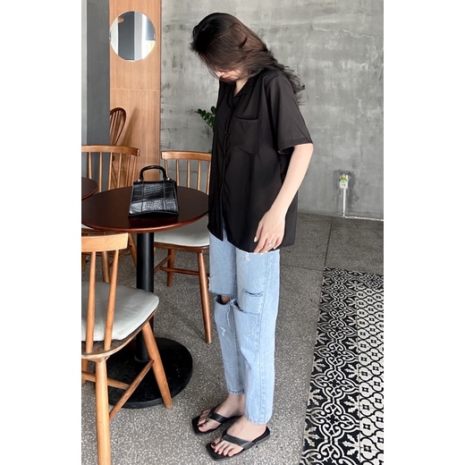 SƠMI HỌC SINH 1 TÚI DÁNG RỘNG