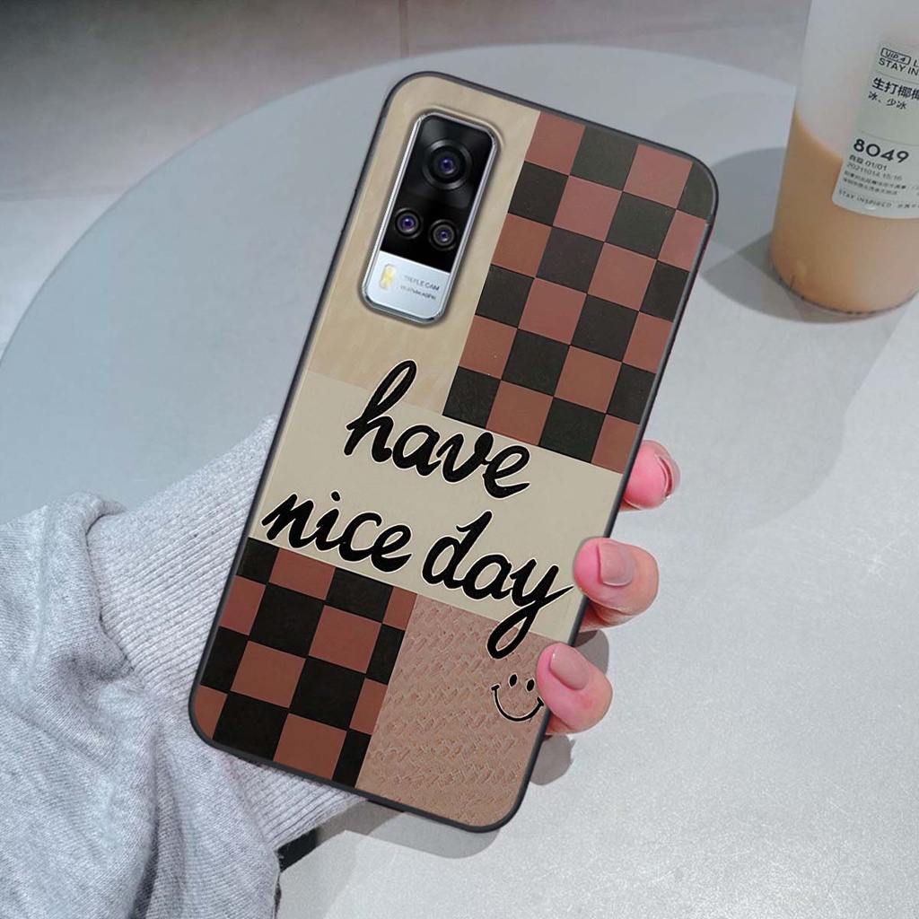 Ốp Vivo Y51 2020 caro trái tim cá tính, thời trang siêu đẹp, siêu phong cách