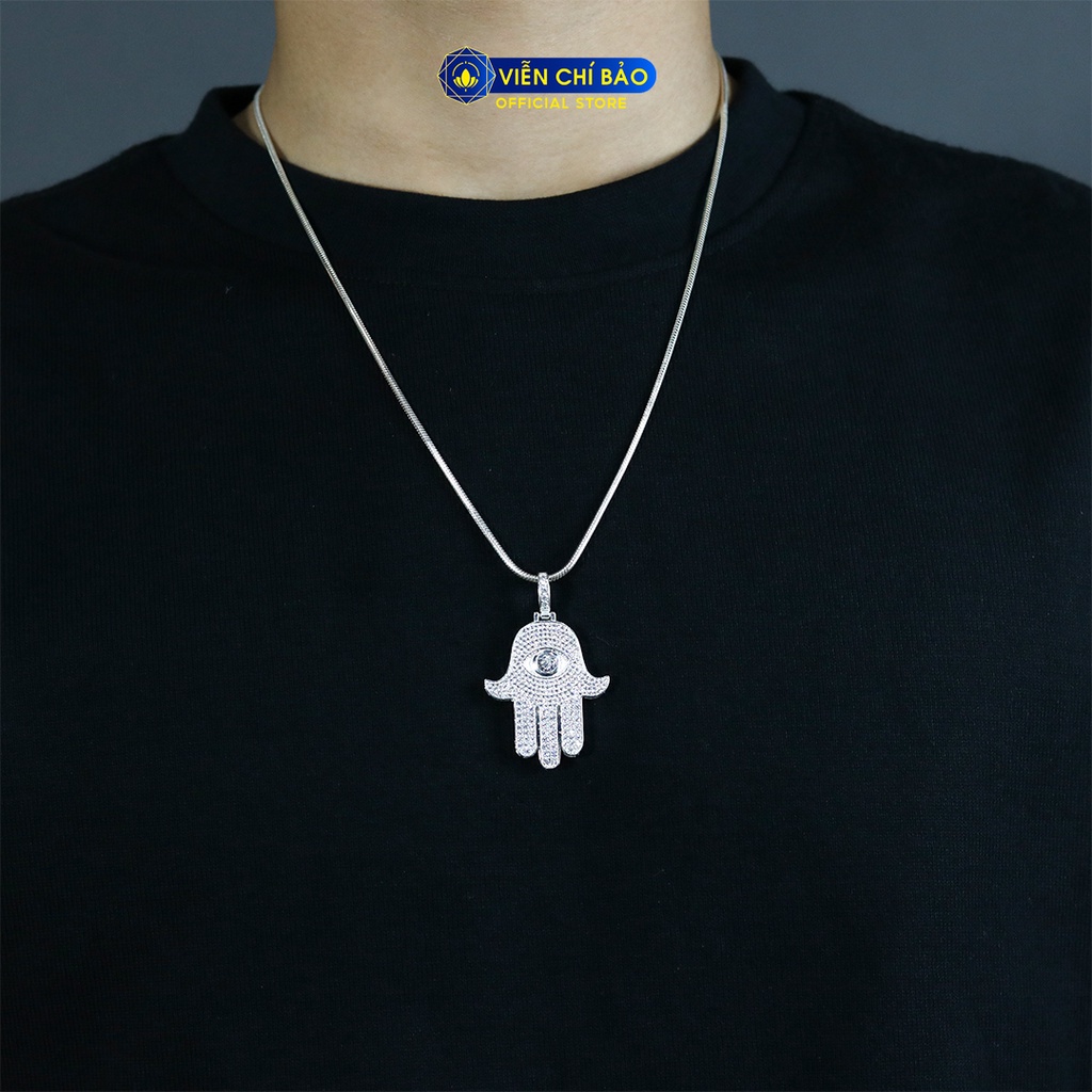 Mặt dây chuyền nam hình con mực đính đá chất liệu bạc 925 thời trang phụ kiện trang sức Viễn Chí Bảo M300286