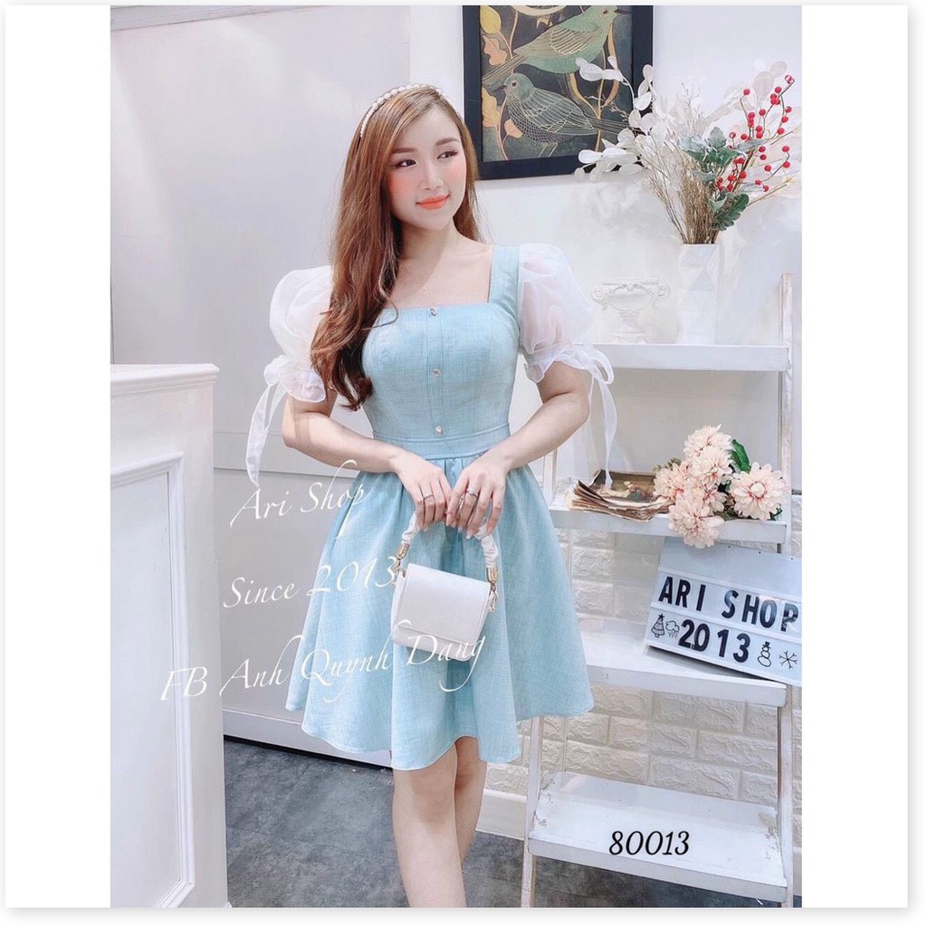 ĐẦM PHỐI VOAN,2 MÀU SINH DỘNG,HOẠ TIẾT TRƠN NHƯNG VÔ CÙNG SINH ĐỘNG LANA FASHION