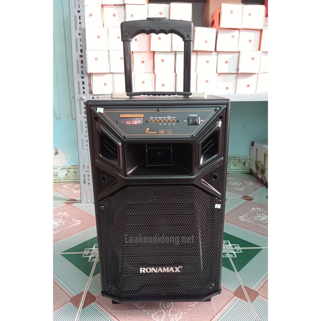 [Sĩ loa kéo] Loa kéo karaoke di động ronamax Q8 THÙNG GỖ kèm 2 micro không dây-BH 6 THÁNG