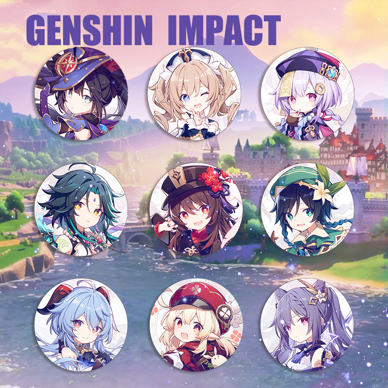 Huy hiệu cài áo hình tròn họa tiết anime xin xắn dễ thương