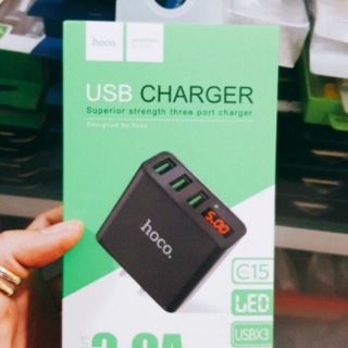 [Mã ELHA9 giảm 15% đơn 50K] Củ Sạc Nhanh HOCO C15 Có LCD - Cóc Sạc 5V/3A
