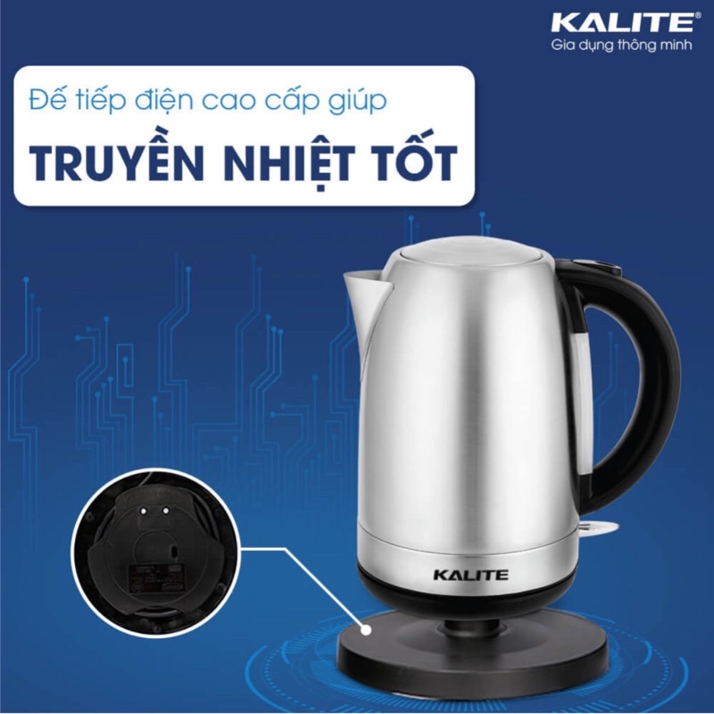 ẤM SIÊU TỐC 1,7L KALITE KL-301 ẤM ĐUN NƯỚC SIÊU TỐC 1850W CHẤT LIỆU INOX 304 BẢO HÀNH 12 THÁNG