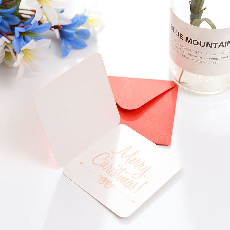 Thiệp Giáng Sinh, Noel Xinh Xắn Kích Thước 7x7cm Có Bì Đựng
