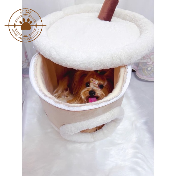 Ổ đệm/ Ổ nằm cho chó mèo, thú cưng mẫu trà sữa và coffee siêu cưng - 4pets official