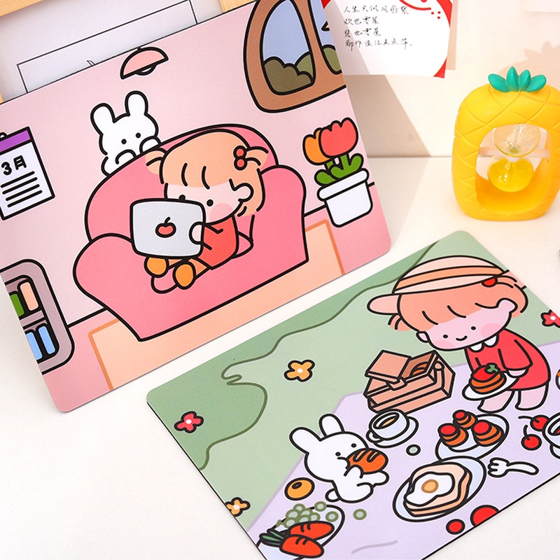 Miếng lót chuột cao su chống trượt họa tiết hoạt hình Nhật Bản dễ thương