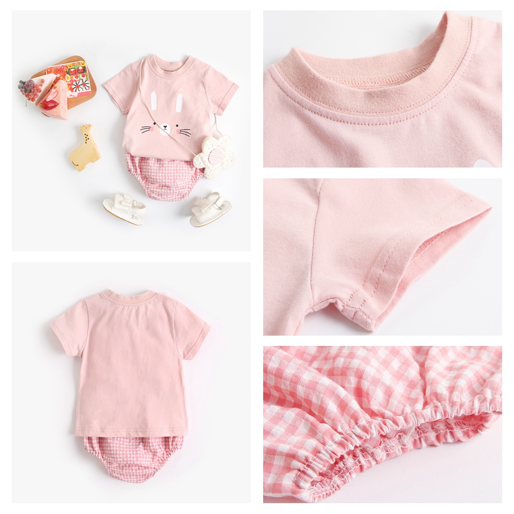 Sanlutoz Set Đồ Mùa Hè 2 Món Gồm Áo Thun Tay Cộc + Quần Thời Trang Cho Bé Sơ Sinh