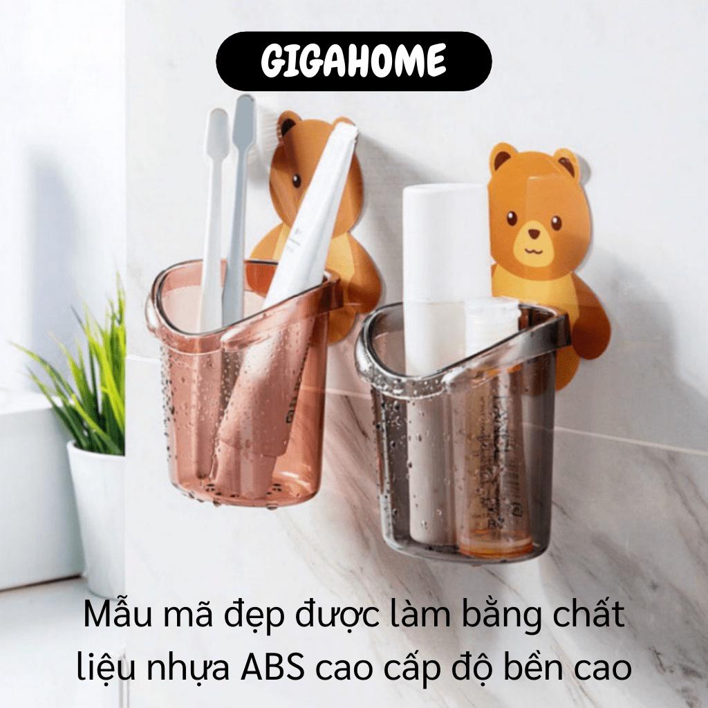 Cốc gấu dán tường đựng bàn chải kem đánh răng  GIÁ VỐN Hộp đựng bàn chải đánh răng nhà tắm 9746