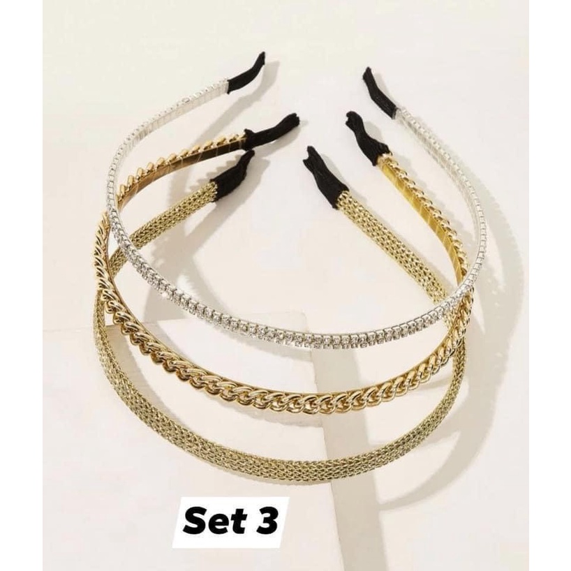 Combo 3 bờm tóc gắn ngọc Aut hàng cao cấp