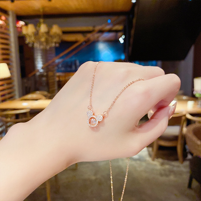 Dây Chuyền Thép Titan Mặt Hình Mickey Ngọt Ngào Thời Trang