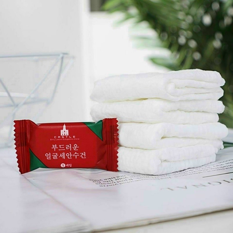 Khăn nén vải cotton Hàn Quốc dày dặn bịch 20 viên