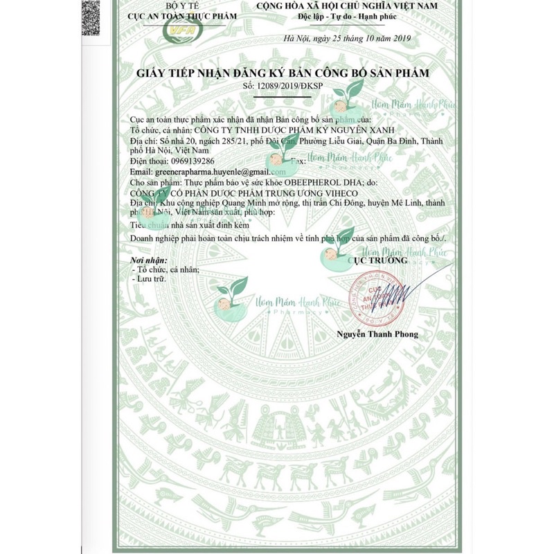 Vitamin E thiên nhiên Obeepherol DHA
