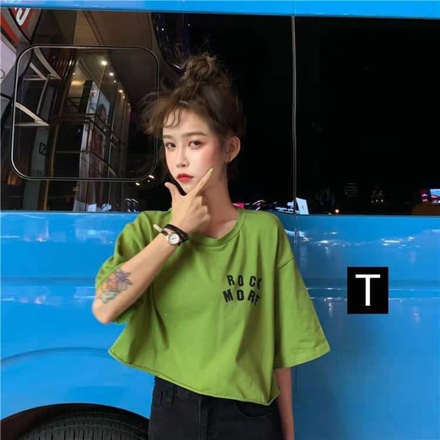 Áo croptop ROCK chữ ngực DTR0719