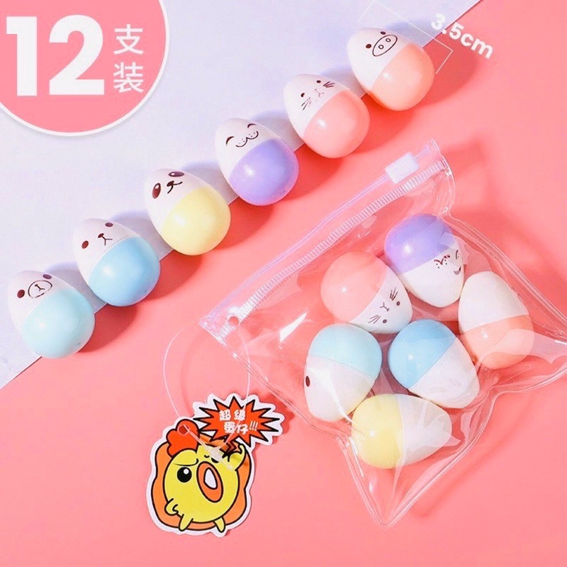 Bút dạ quang hightlight mini vỉ 6 màu