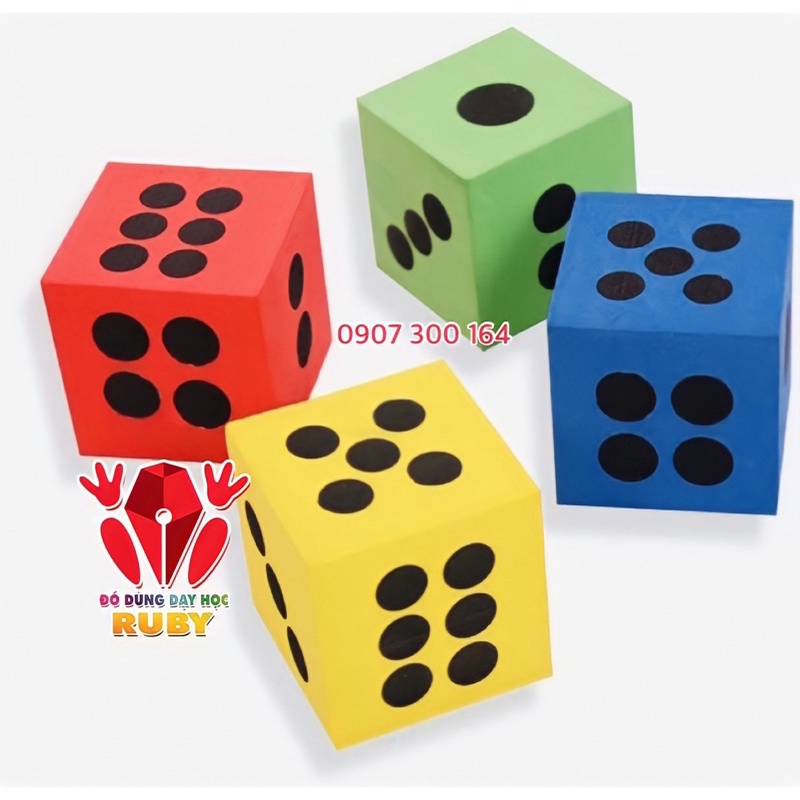 Xúc xắc bằng mút to 6.3cm